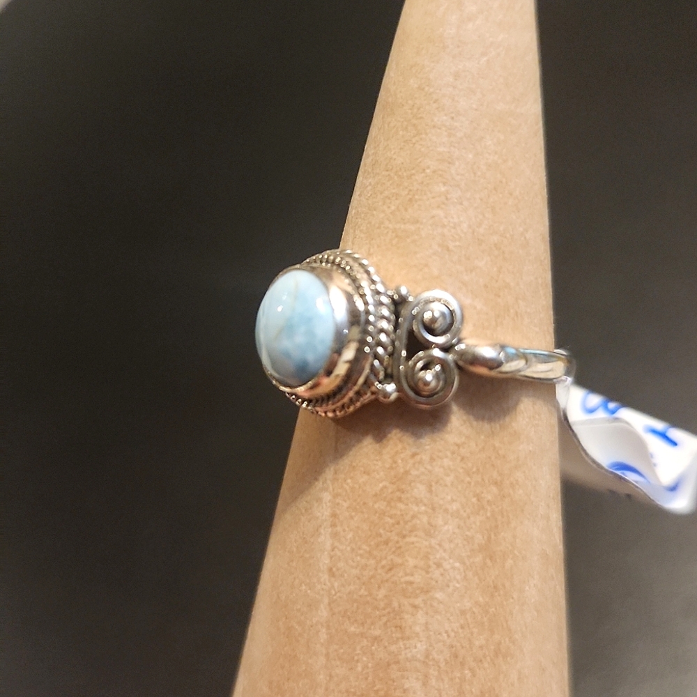 NEW Genuine Sterling Silver & Larimar Ring - Picture 4 of 6